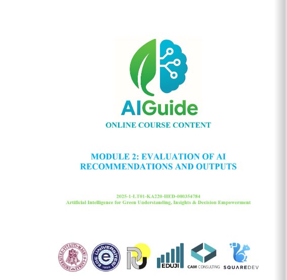 Evaluation of AI recommendations and outputs