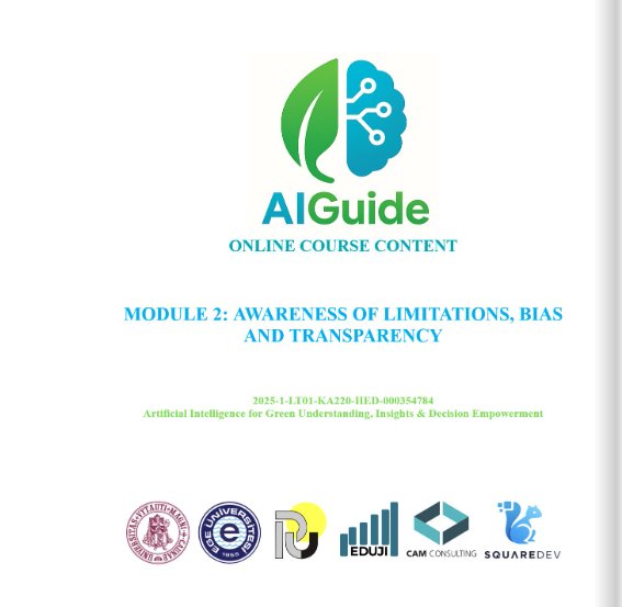 Awareness of limitations, bias and transparency